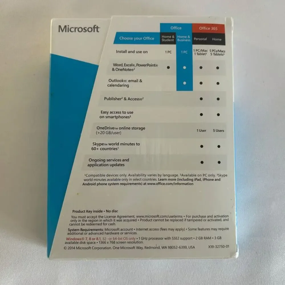 Microsoft Office Home Business 2013 1 PC Product Key Windows Sealed New NA Style